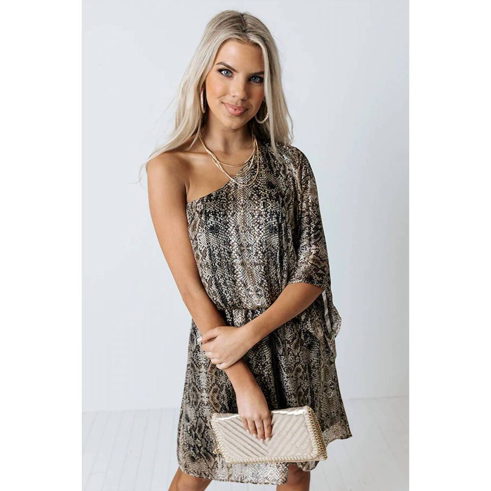 NEW MERITT you had me at cocktails mini dress in snake